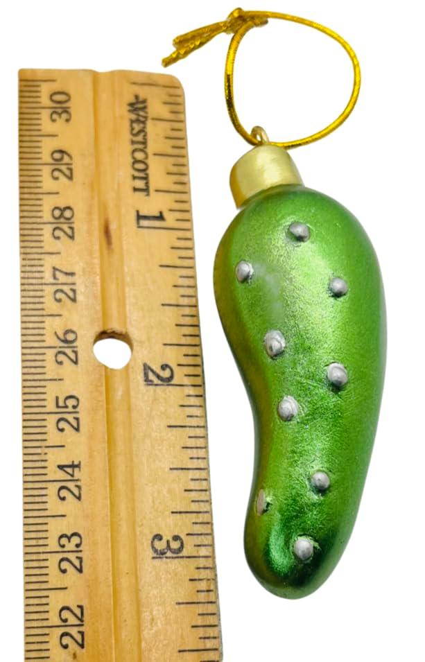 Original German Weihnachtsgurke Pickle Ornament Traditional Polyresin Christmas Tree Decoration in a Bavarian Gift Bag