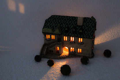 Midene Ceramic Houses Collection - Collectible Handmade Miniature of Historic House Zollhaus in Colmar, Alsace, France - Tea Light Candle Holder, Essential Oil Burner C373AR*