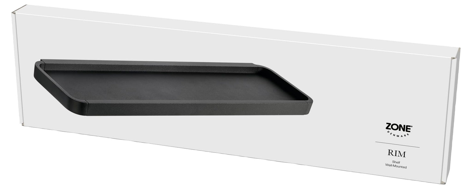 Zone Denmark Shower Shelf Rim Elevate Your Bath Space with Contemporary Elegance and Functional Design - Black