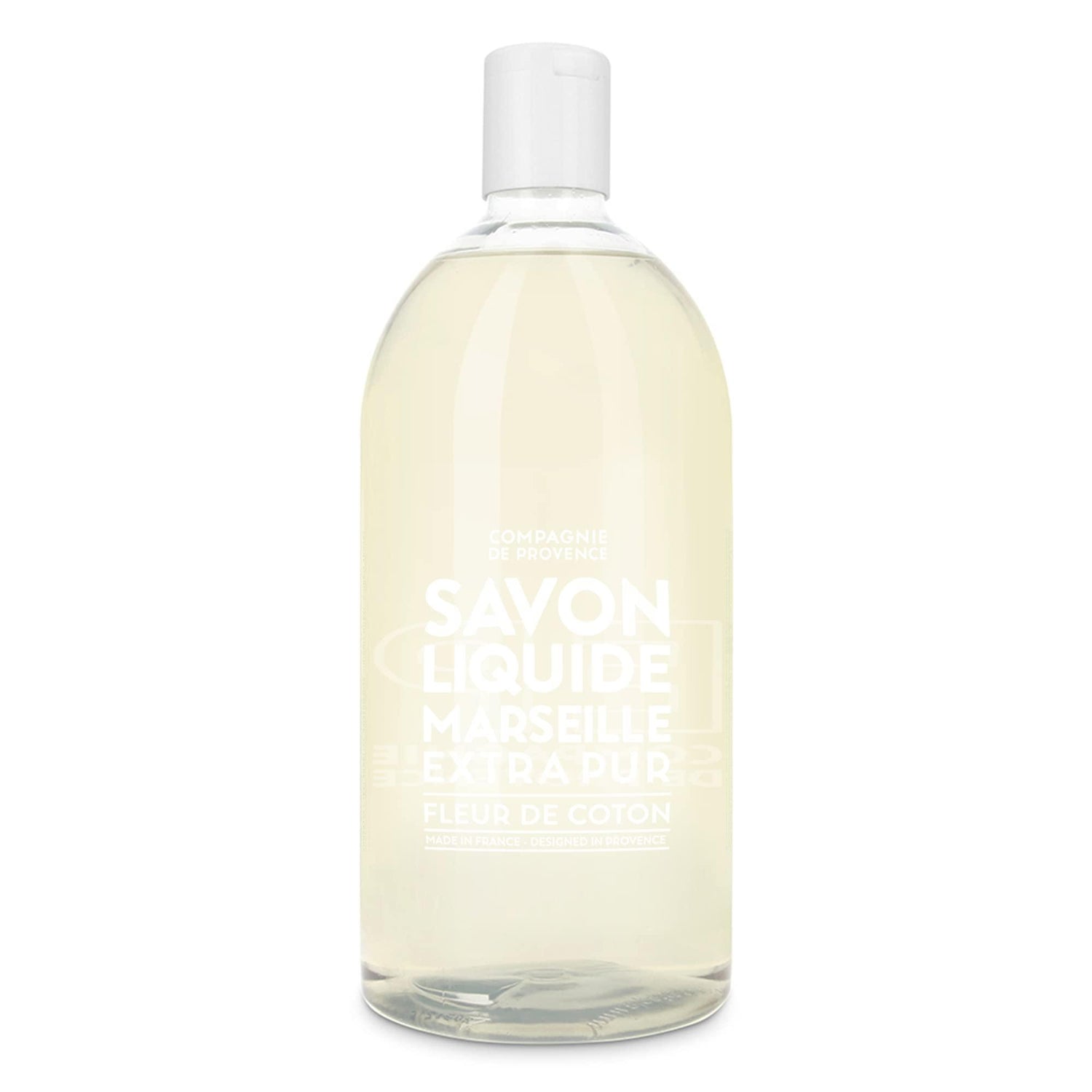 Compagnie de Provence Savon de Marseille Extra Pure Liquid Soap - Cotton Flower - 33.8 fl oz Plastic Bottle Refill