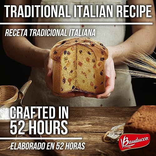 Bauducco Classic Panettone - Moist & Fresh Holiday Cake - Traditional Italian Recipe With Candied Fruit & Raisins 24.0oz (Pack of 1).
