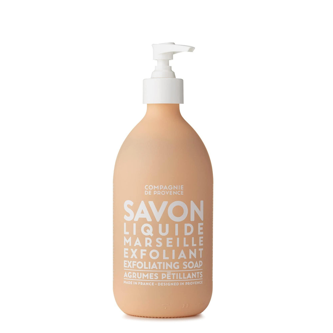 Compagnie de Provence Savon de Marseille Extra Pure Liquid Soap - Exfoliating Sparking Citrus - 16.7 Fl Oz Glass Pump Bottle