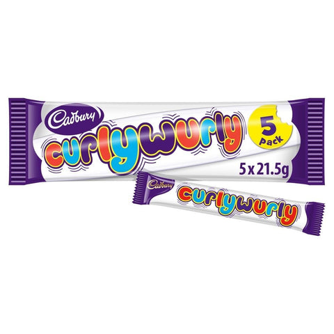 Cadbury Curly Wurly Bar from England (Pack 5 Bars) 1 ounces.
