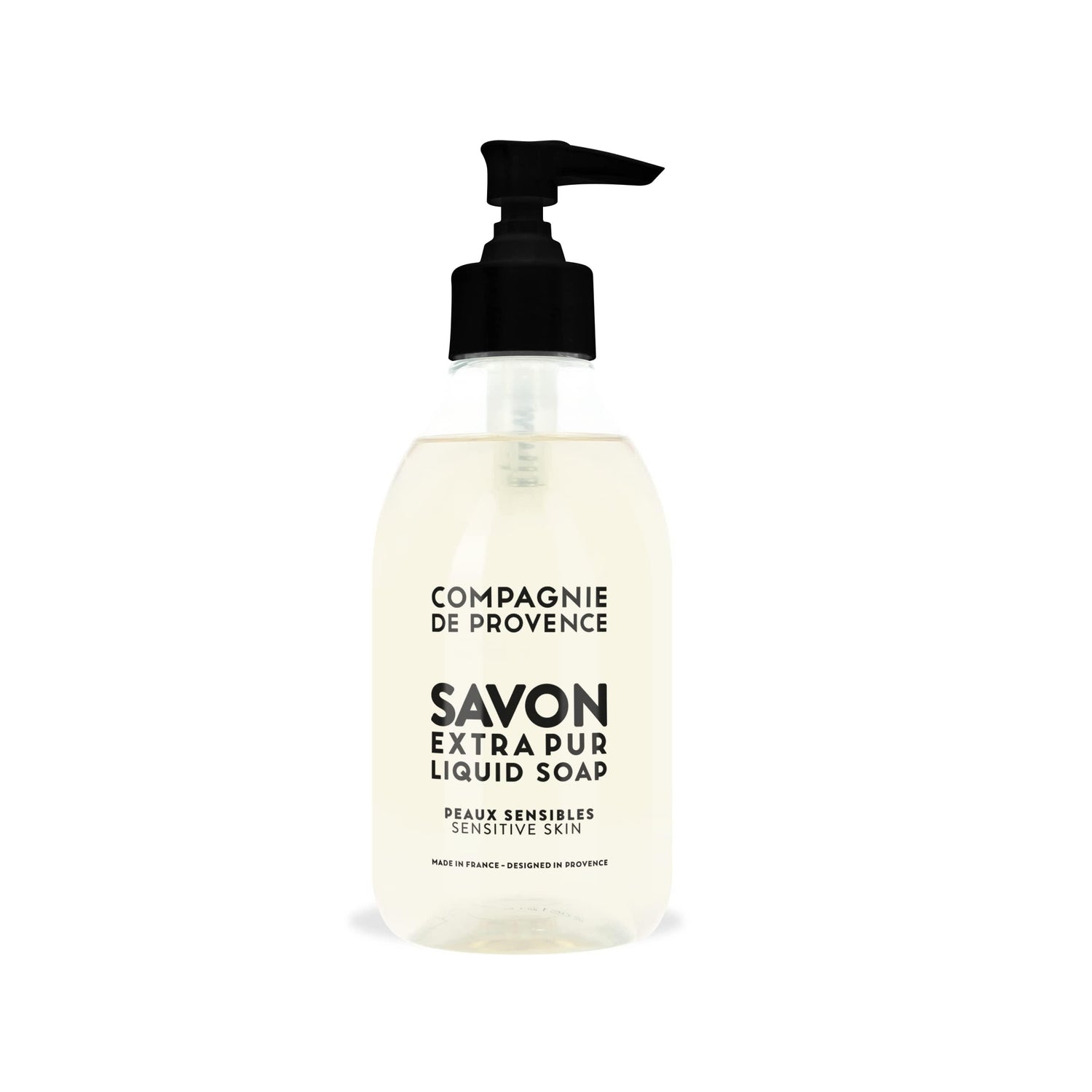 Compagnie de Provence Savon de Marseille Extra Pure Liquid Soap - Sensitive Skin - 10 Fl Oz Plastic Pump Bottle