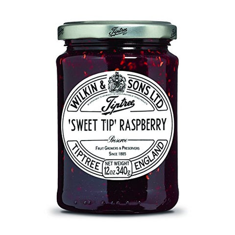 Tiptree Sweet Tip Raspberry Preserve, 12 Ounce Jar.