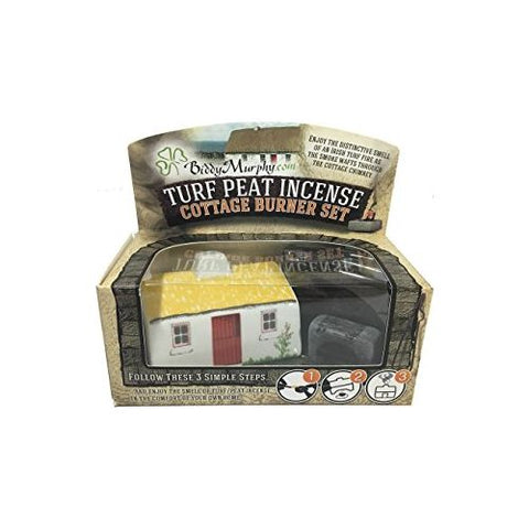 Irish Turf Ceramic Cottage Made in Ireland Irish Turf Candle Irish Croft House Ceramic Cottage Burner with 12 Peat Logs Irish Peat Briquettes Made in Co. Tipperary.