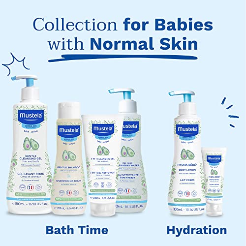 Mustela Baby Gentle Cleansing Gel - Baby Hair & Body Wash - with Natural Avocado fortified with Vitamin B5 - Biodegradable Formula & Tear-Free â€“ 16.90 fl. oz.