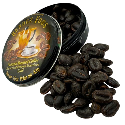 RENDEZ VOUS French Roasted Coffee Candy | Le Bonbon Plaisir French mini Cadies| Product of France | 1.5 oz Tins (Pack of 4).