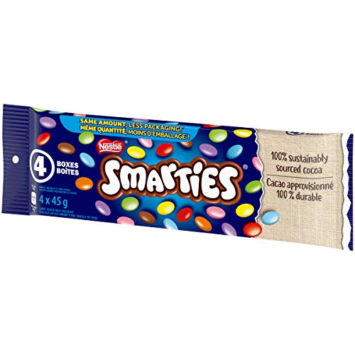 nestle SMARTIES Candy Coated Chocolates (1 pack of 4).