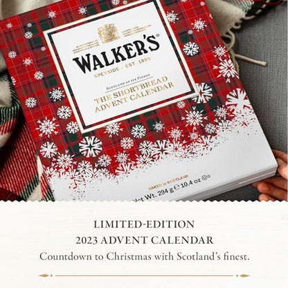 Walker’s 2024 Advent Calendar with Shortbread Cookies from Scotland - 28 Count (10.4 oz) - Limited Edition Cookie Box with Christmas Cookies in Various Shapes and Flavors