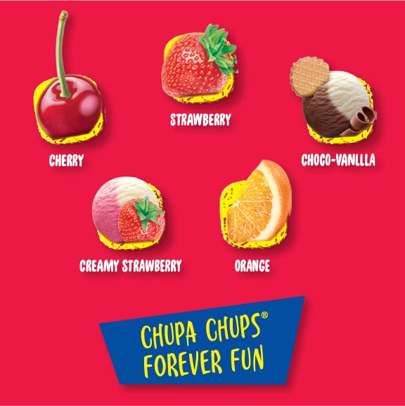 Chupa Chups Mini Candy Lollipops, Variety Pack of 7 Assorted Flavors, Individually Wrapped Suckers for Parties Office Concession Classroom, Pack of 240.