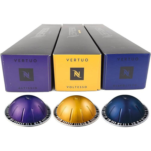 European Version VertuoLine Espresso Capsules (1.35 ounce) Variety: Altissio, Diavolitto, Voltesso, 30 Count (Pack of 3)