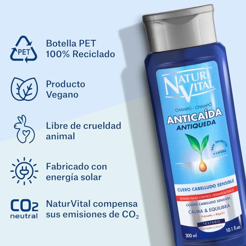 NaturVital Unisex Natural Hair SOS Shampoo for Sensitive Scalp, Revitalizing & Fortifying Formula, Cruelty-Free & Paraben-Free