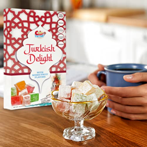 Turkish Delight with Assorted Fruit Flavors (8.8 oz).