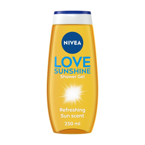 NIVEA Love Sunshine Shower Gel (250 ml), Refreshing and Caring Shower Gel with Aloe Vera, Nourishing Formula with Unique Summer Fragrance, Packaging May Vary