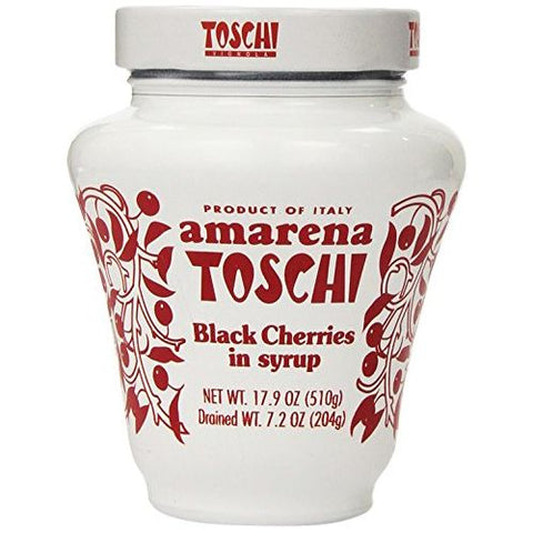 Amarena Toschi Italian Black Cherries in Syrup 17.9 Oz..