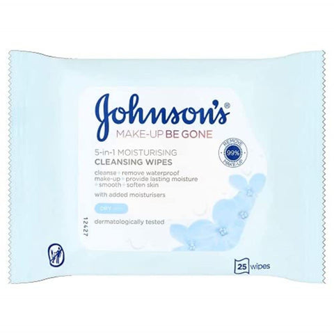 Johnson's Face Care Makeup Moisturising Wipes, Pack of 25 Wipes