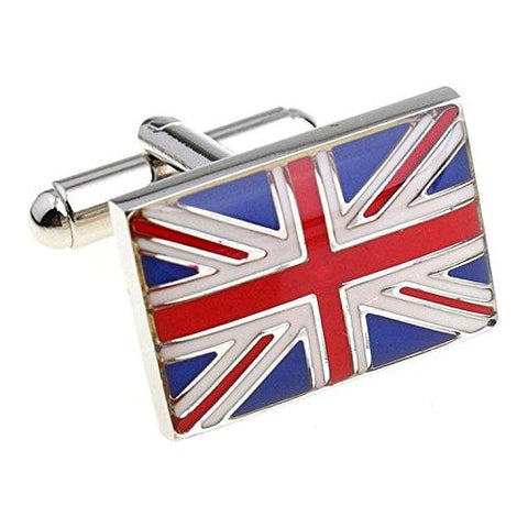 Mens Executive Cufflinks European Traveler Union Jack British Red White Blue Uk Flag Cuff Links