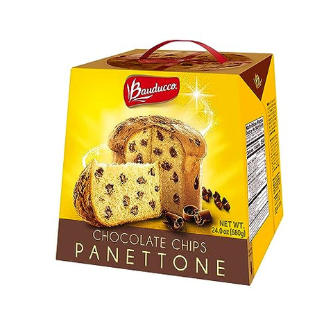 Bauducco Panettone with Chocolate Chips, Moist & Fresh, Traditional Italian Recipe, Italian Traditional Holiday Cake 24.0oz (Pack of 1).