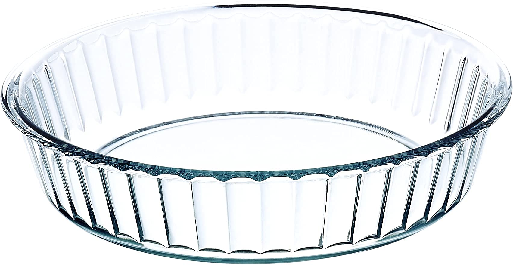 Simax Glass Pie Pan for Baking: Deep Round Pie Plate Dish Great For Apple, Pumpkin, Holiday Pies, etc. - Fluted Pie Holder - Oven Safe Tray - Borosilicate Glass Cake Tin - 10.25 Inch Large Diameter