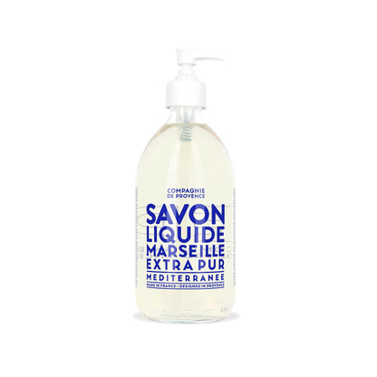 Compagnie de Provence Savon de Marseille Extra Pure Liquid Soap - Mediterranean Sea - 16.7 Fl Oz Glass Pump Bottle