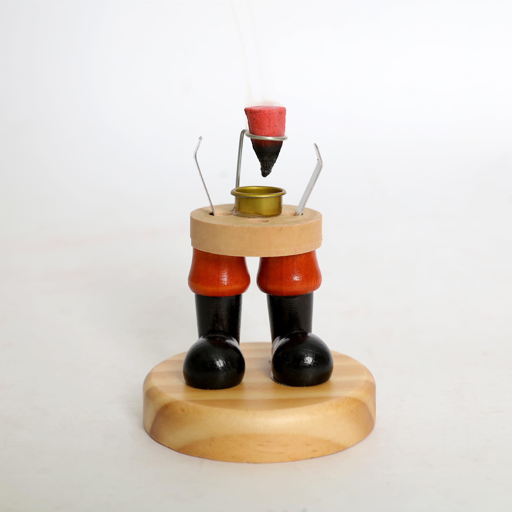 PIONEER-EFFORT Wooden German Incense Smoker Figurine 7.5 Inch - Handcrafted Hawker Selling Windmill, Unique Holiday Decoration, Perfect for Christmas, Home Décor and Seasonal Gifts