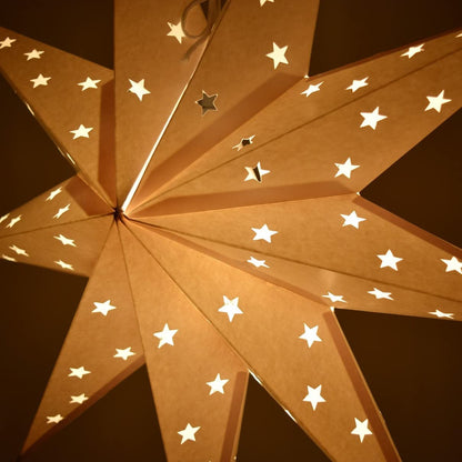 9 Pointed White Paper Star Lantern with 12 Foot Power Cord Included