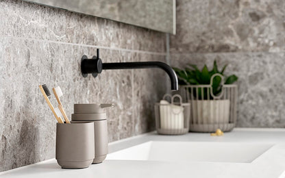 ZONE DENMARK Nova Soap Dispenser - A Fusion of Sleek Design and Durable Material - Elevate Your Bathroom with Sophistication and Practical Elegance. A Stylish and Functional Bathroom Accessory