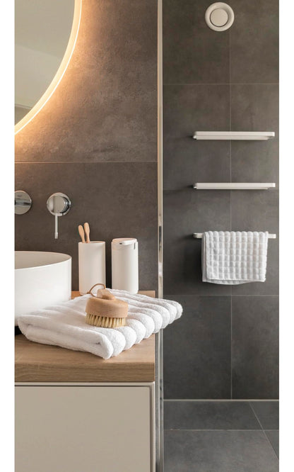 Zone Denmark Rim Towel Rail Upgrade Your Bathroom Contemporary, Space - Saving Solution for Stylishly Organizing Towels with Effortless Elegance and Superior Functionality (White)