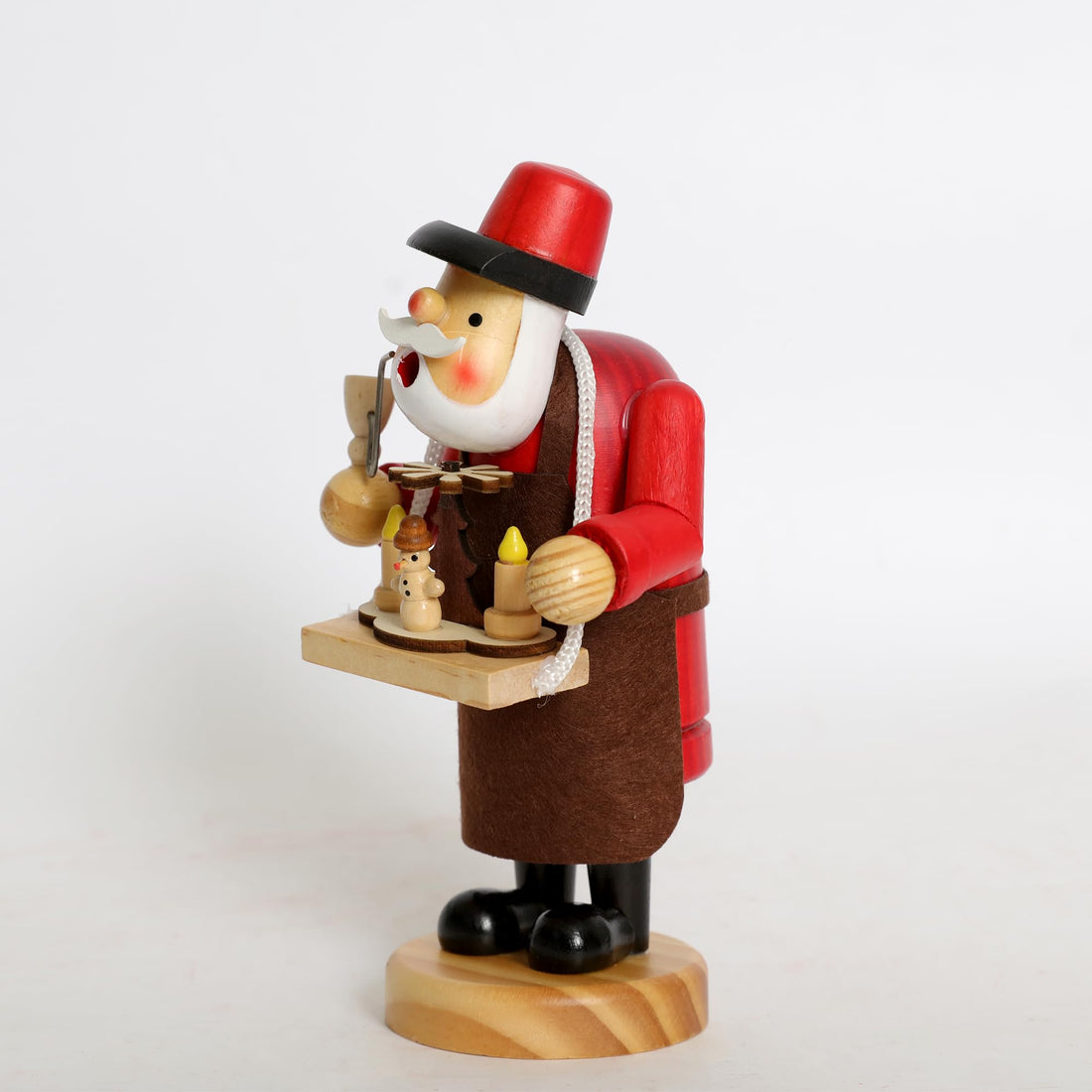 PIONEER-EFFORT Wooden German Incense Smoker Figurine 7.5 Inch - Handcrafted Hawker Selling Windmill, Unique Holiday Decoration, Perfect for Christmas, Home Décor and Seasonal Gifts