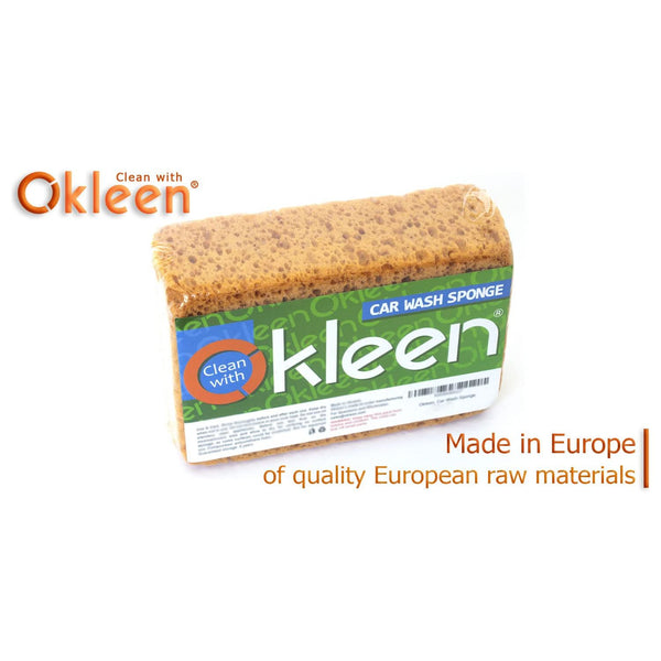 Okleen Car Wash Sponge. Made in Europe. 2 Pack. 7.9x5.1x2.8 inches. Large Sponge for Auto, Truck, Motorcycle, Bike Washing. Boat Bail Sponge.