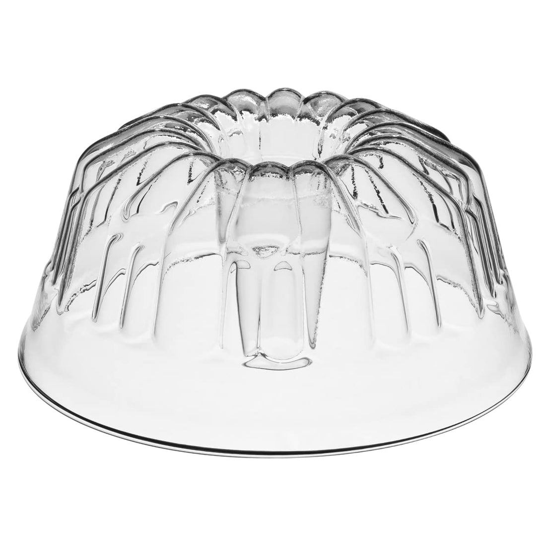 SIMAX Clear Glass Fluted Bundt Cake Pan | Heat, Cold, and Shock Proof, 2.1 Quart (8.4 Cups), Made in Europe, Great for Ring Cakes, Puddings, Desserts, Monkey Bread, and More, Dishwasher Safe