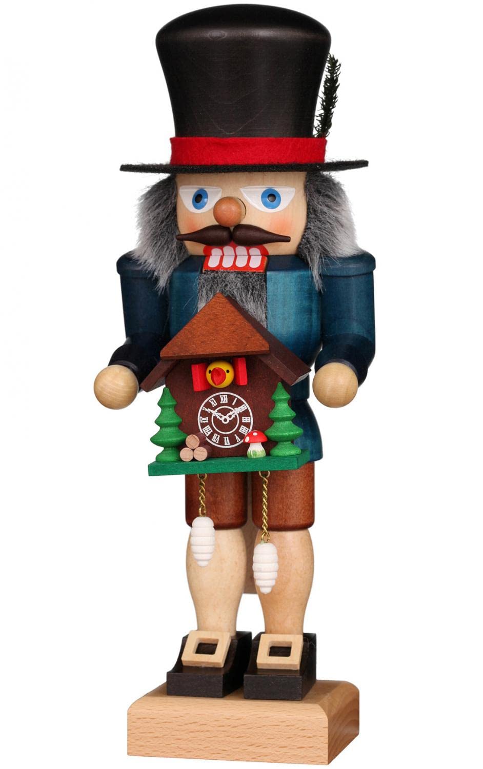 German Christmas Nutcracker Black Forester with Cuckoo Clock - 27,0cm / 10.6inch - Christian Ulbricht