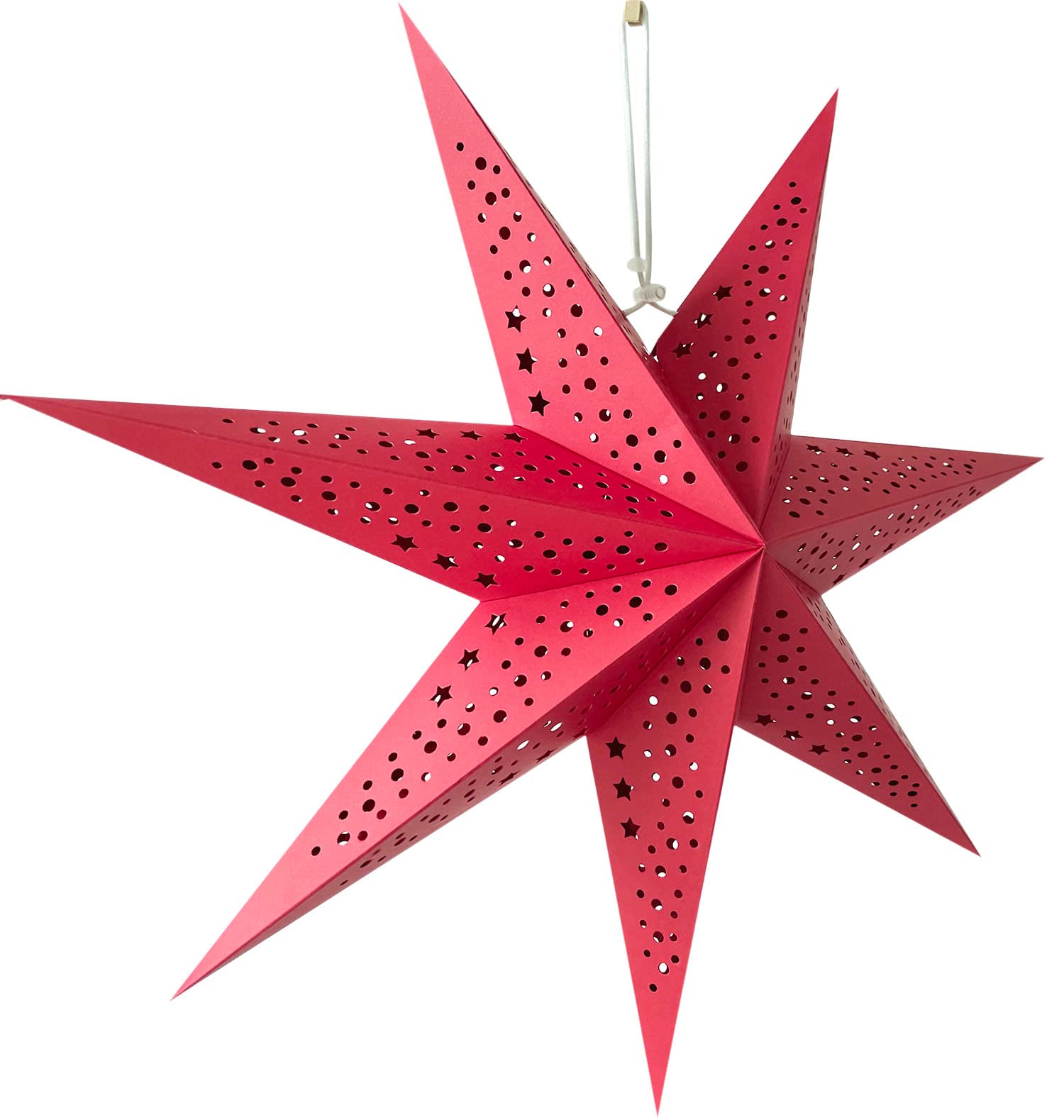 Yeekea Paper Star Lantern Hanging Star Lampshade Decoration for Weddings Christmas Holiday Birthday Party Celebration (Red)