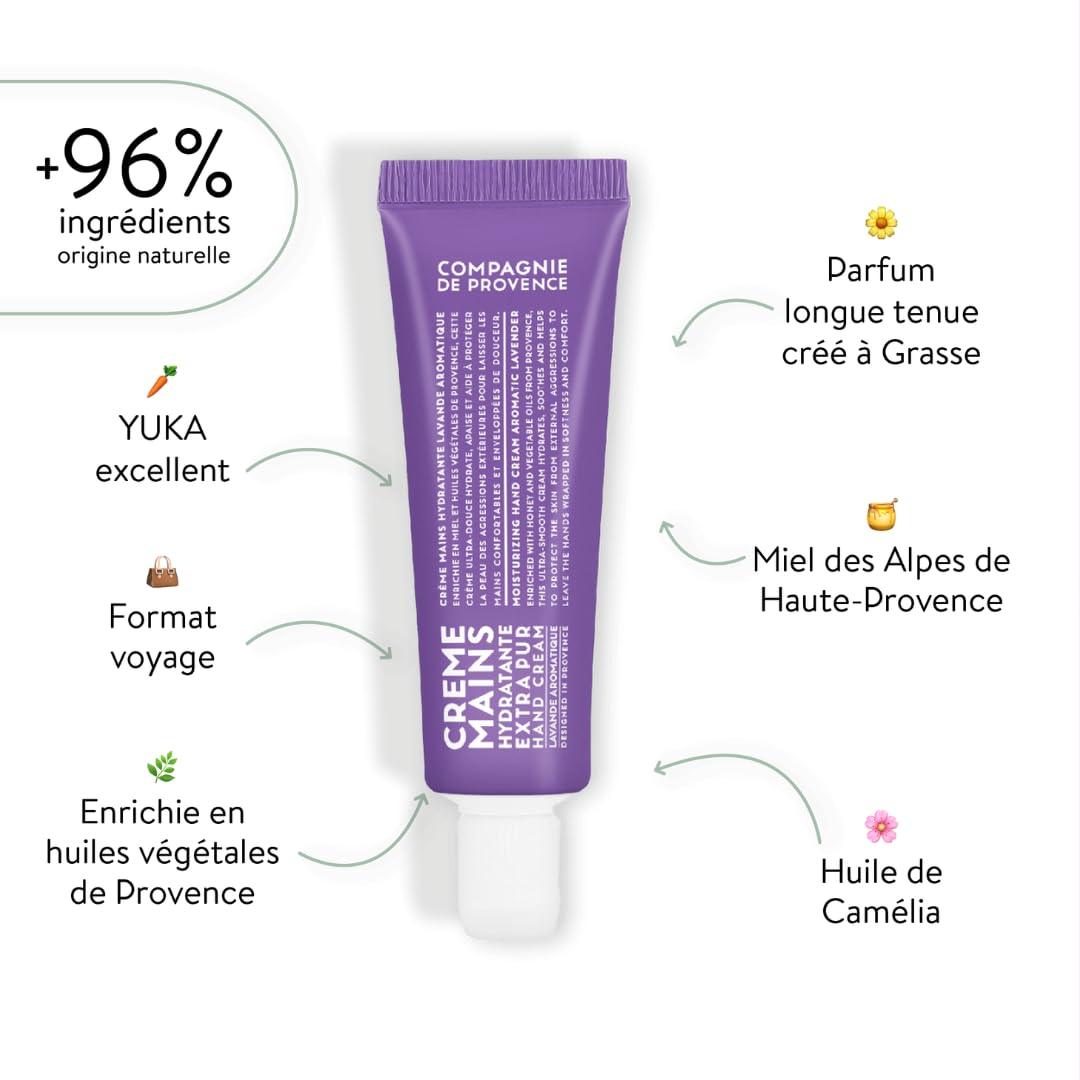 Compagnie de Provence Travel Hand Cream Extra Pure - Aromatic Lavender - 1 Fl Oz Tube