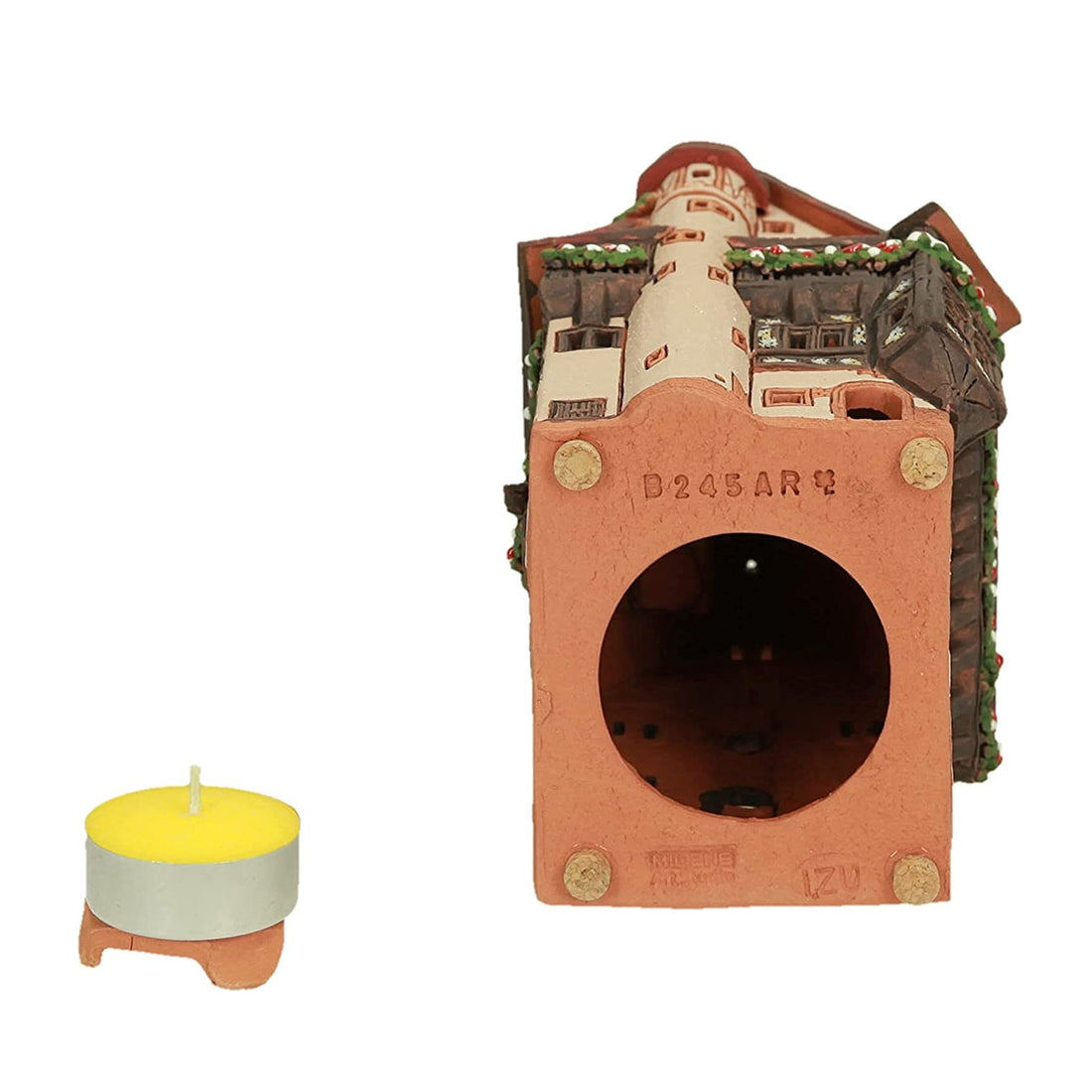 Midene Ceramic Houses Collection - Collectible Handmade Miniature of Historic Pfister House in Colmar, France - Tea Light Candle Holder, Essential Oil Burner B245AR*