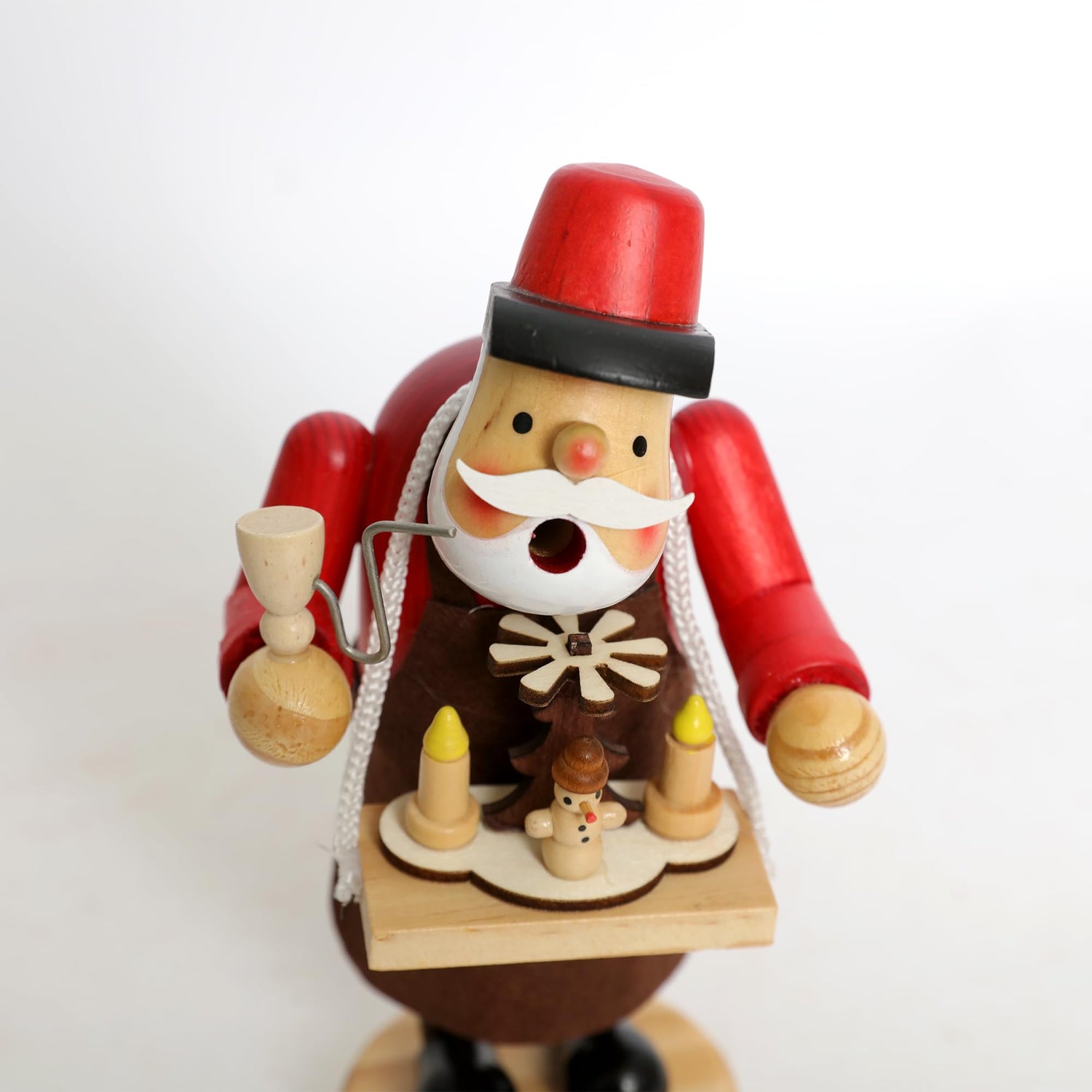 PIONEER-EFFORT Wooden German Incense Smoker Figurine 7.5 Inch - Handcrafted Hawker Selling Windmill, Unique Holiday Decoration, Perfect for Christmas, Home Décor and Seasonal Gifts