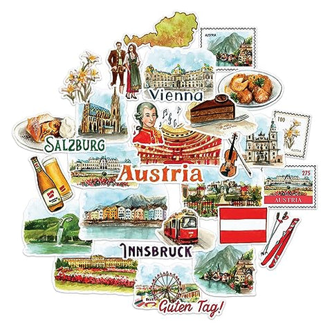 Austria Travel Stickers (31 pcs).