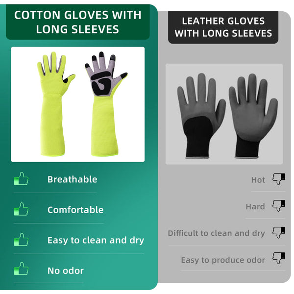 MEPEREZ thorn proof long sleeve gardening gloves, cotton, puncture proof work gloves, touch screen tips, rose pruning, bite proof, men & women.