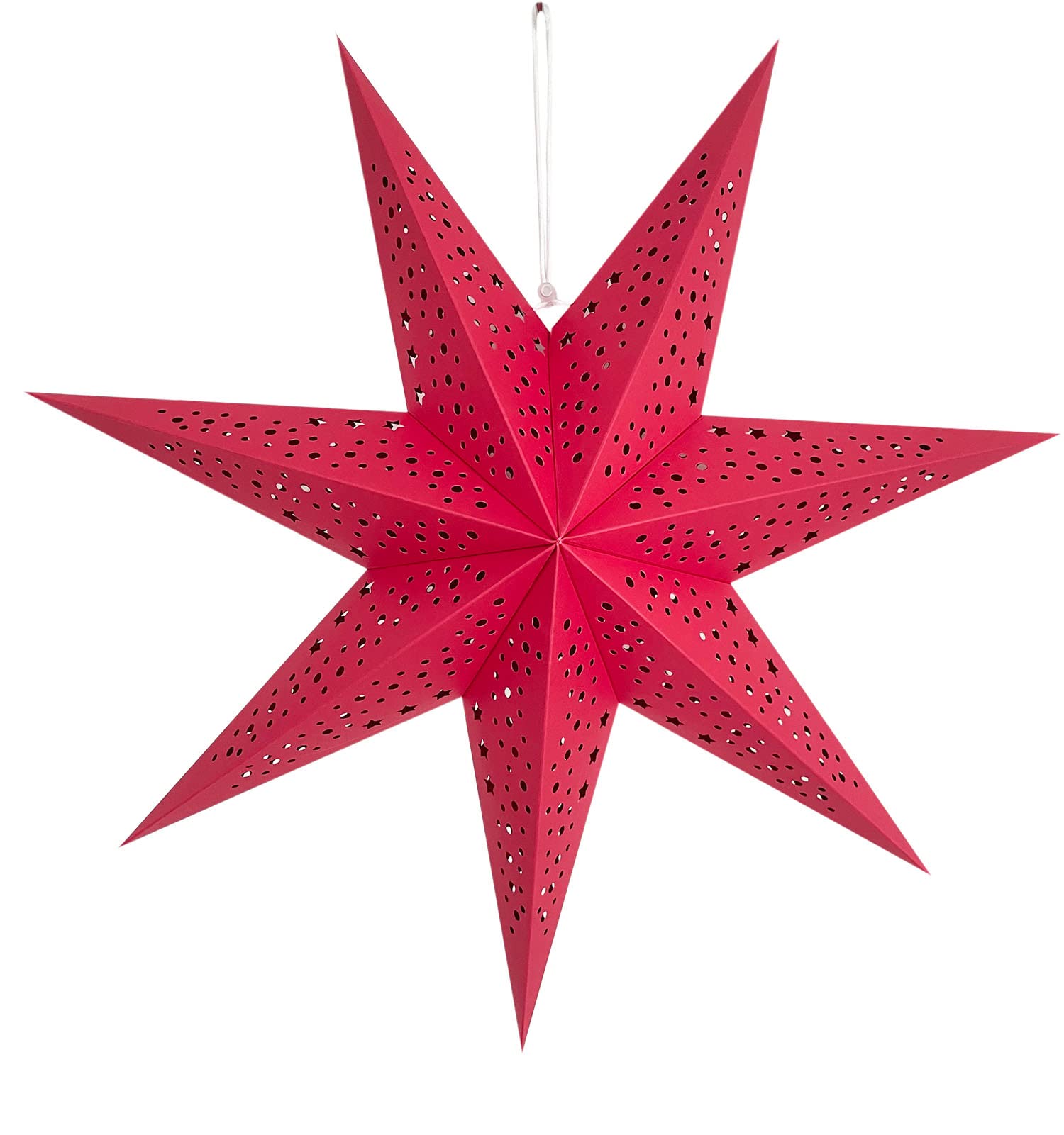 Yeekea Paper Star Lantern Hanging Star Lampshade Decoration for Weddings Christmas Holiday Birthday Party Celebration (Red)