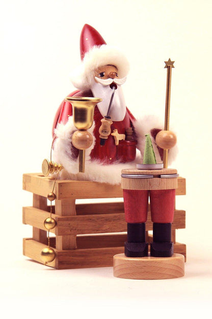 KWO Red Santa German Christmas Incense Smoker Handcrafted in Erzgebirge Germany