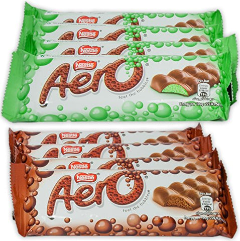 Nestle Aero Milk Chocolate and Peppermint Bar , 27 Gram Bars (Pack of 8).