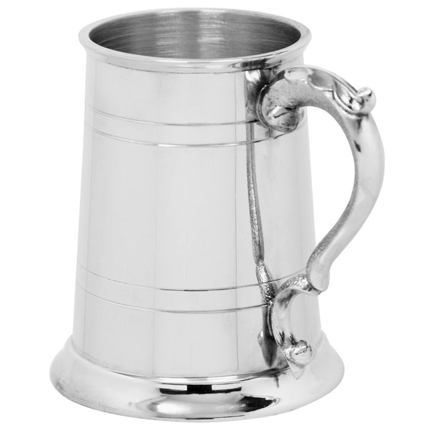 English Pewter Company 1 Pint Straight 2 Line Pewter Beer Mug Tankard with Georgian Style Handle [EP003].