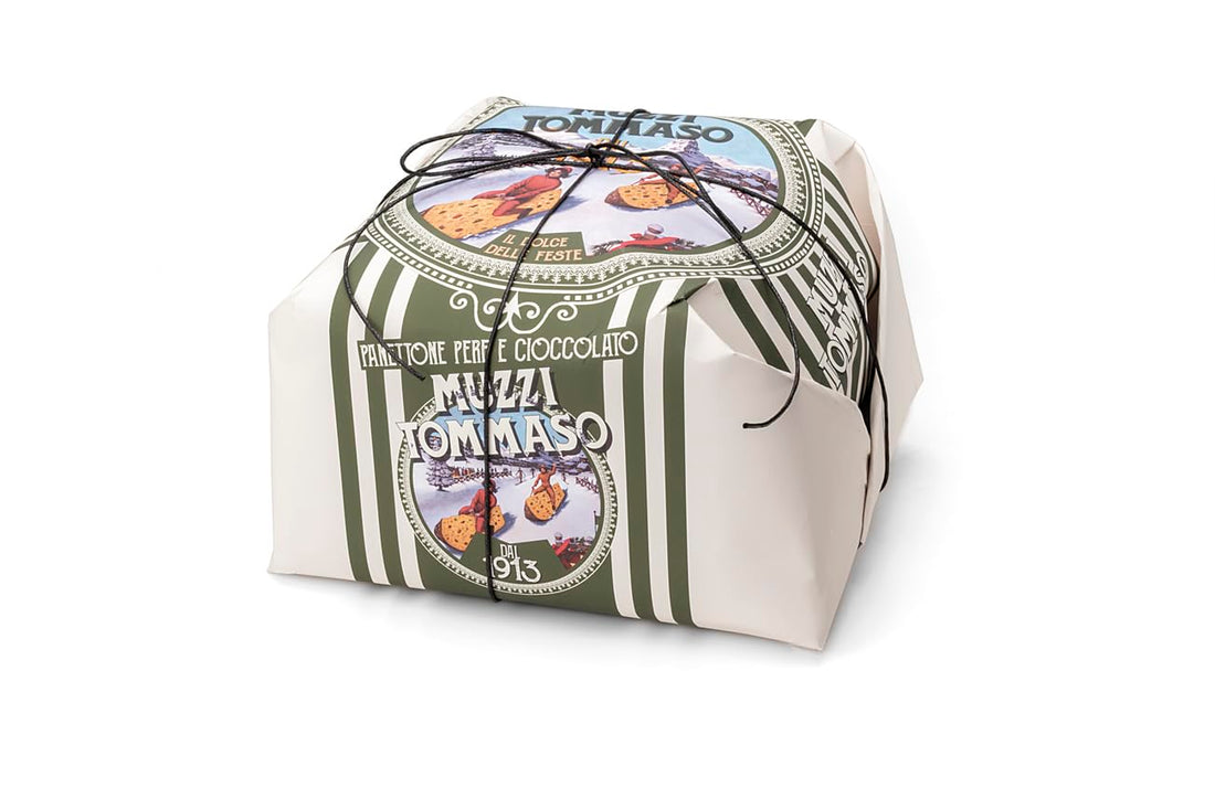 Panettone Tommaso Muzzi Pear and Chocolate, Made in Italy, 1.1 pound