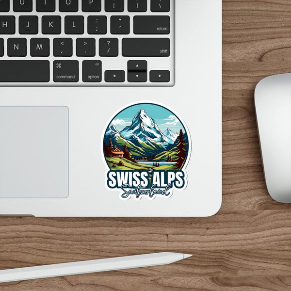 Swiss Alps Sticker Switzerland Adventure Hiking Decal Vinyl Small Waterproof Size 4".