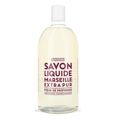 Compagnie de Provence Savon de Marseille Extra Pure Liquid Soap - Fig of Provence - 33.8 Fl Oz Plastic Bottle Refill