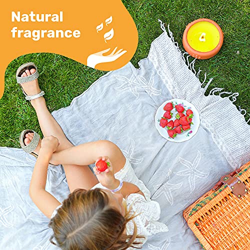 GRAZIANI Citronella Terracotta Fiore 2 Candles Set, Outdoor, Garden, Patio, Balcony, Camping, Portable Travel, Aromatherapy, Oil Candles 100% Made in Italy Quality, Candles Gift, Large Flame.