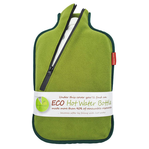 Eco Hot Water Bottle with Cover, (2.0L, Softshell Bamboo with Zipper), Made in Germany, Non-Toxic Certified, Bed Warmer, Helps Relief Lower Back Pain, Soothing Long-Lasting Warmth.