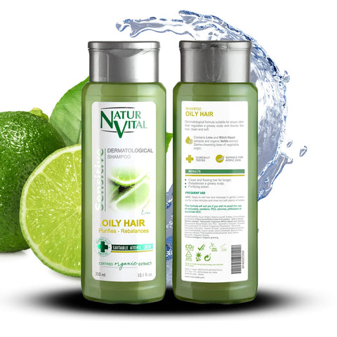 NaturVital Unisex Natural, Plant-based Lime & Witch Hazel Degrease Hair Shampoo for Greasy, Oily Hair Types, Keeps Hair Cleaner Longer, Cruelty-Free & Paraben-Free