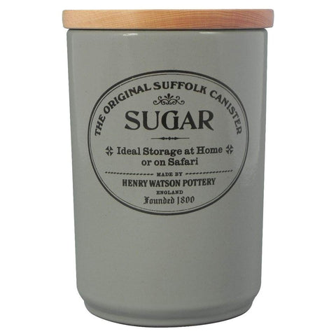Henry Watson Airtight Sugar Canister in Dove Grey, Made in England.